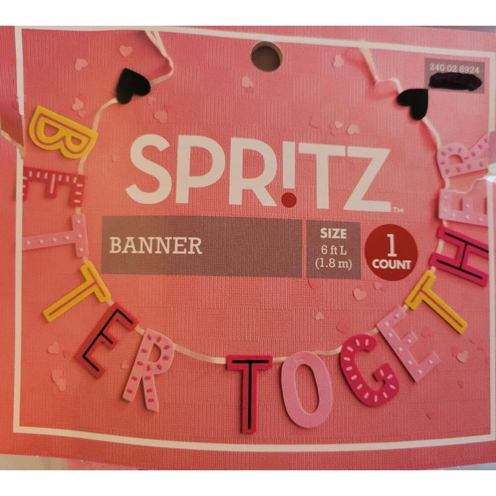 Spritz Valentine’s Day - Better Together - Garland Love 72” Banner Wedding